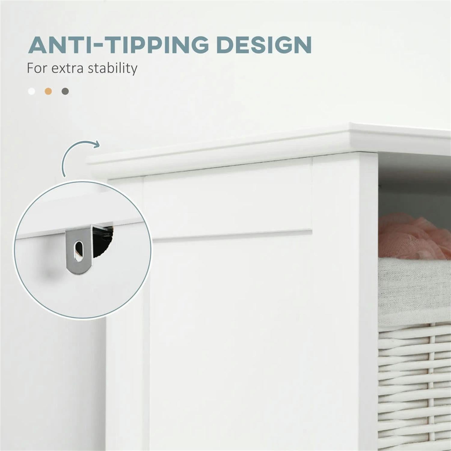 Demi Bonn 64.5" Tall Bathroom Storage Cabinet, Freestanding Cabinet with Drawer and Adjustable Shelves for Living Room, Kitchen, Dining Room, Office, White