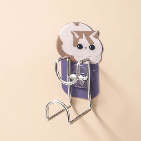 

Wash Basin Hook Multifunctional Adhesive Hooks Cute Cartoon Cat Punch-Free Organizer for Bathroom Kitchen