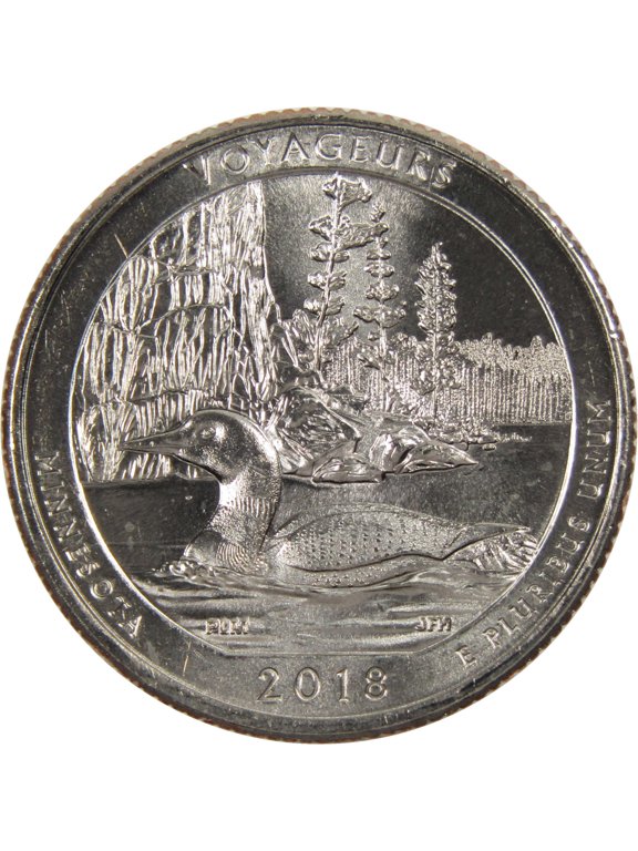 2018 P Voyageurs NP National Park Quarter BU Uncirculated Clad Coin