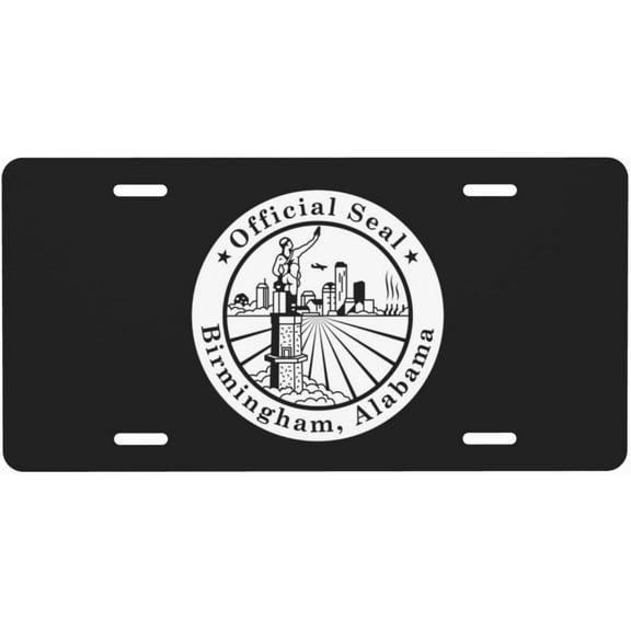 6x12 Inch Seal of Birmingham, Alabama License Plate Aluminium Car Front License Plate Novelty Metal Vanity Tag Car Front Tag Automotive Accessories