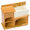 thumbnail image 4 of OUNONA 1Pcs Mini House Wash Basin Cabinet Rectangular Wood Mini Shower Room Model for DIY Projects 9.3x3.5x8.7cm, 4 of 8