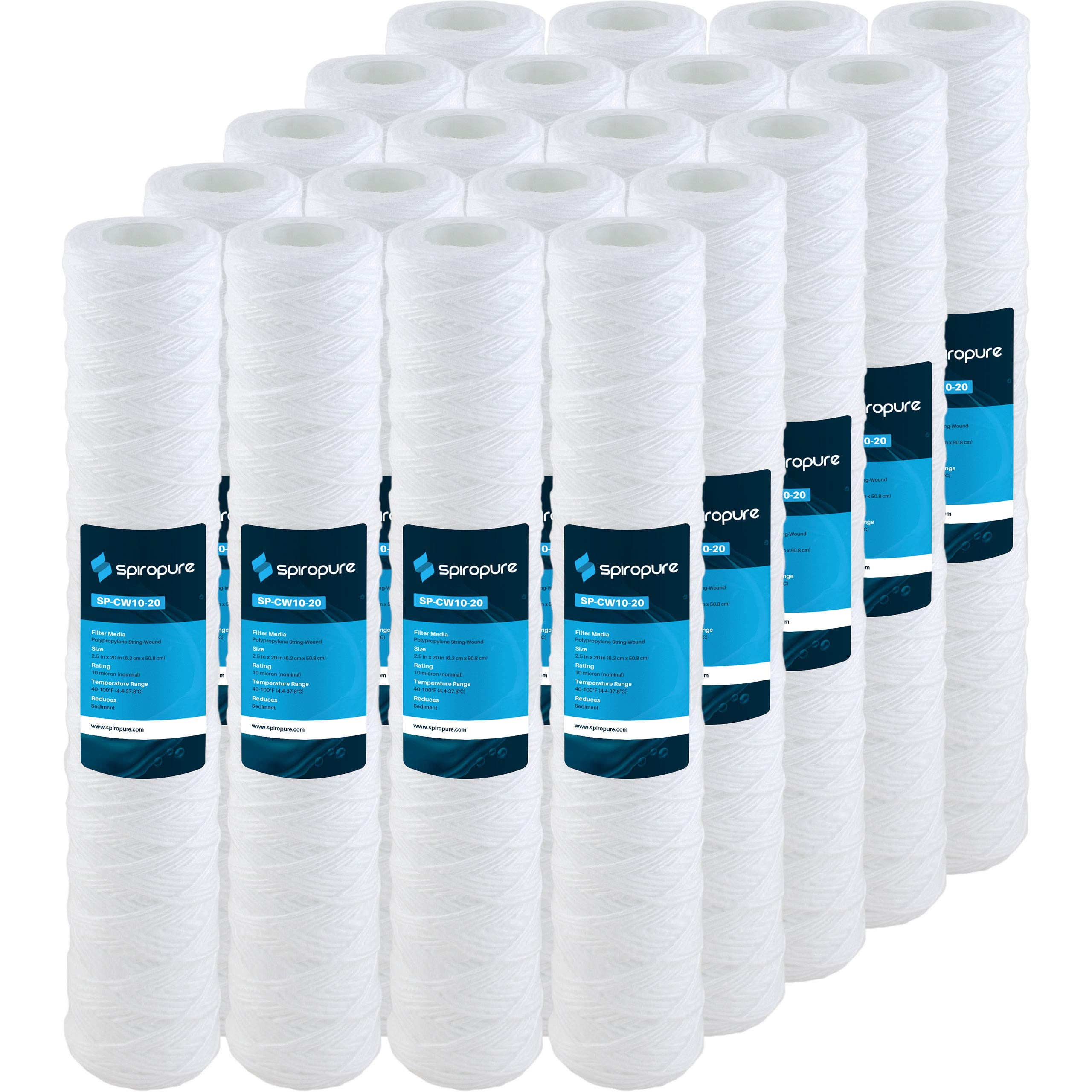 20 x 4.5 Inch SDC-45-2010 10 Micron Polypropylene Sediment Water Filter 6 Pack 