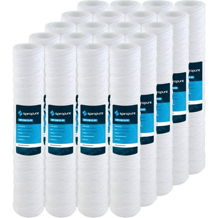 

SpiroPure Replacement for SWC-25-2010 20x2.5 String Wound 10 Micron Sediment Filter (20 Pack)