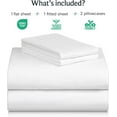 thumbnail image 3 of LuxClub 4PC King Sheet Set, Deep Pockets Wrinkle Free Cooling Bed Sheets Hotel Bedding for Women, Men, Includes 1 Fitted Sheet, 1 Flat Sheet and 2 Pillowcases-Silky Soft White, 3 of 9