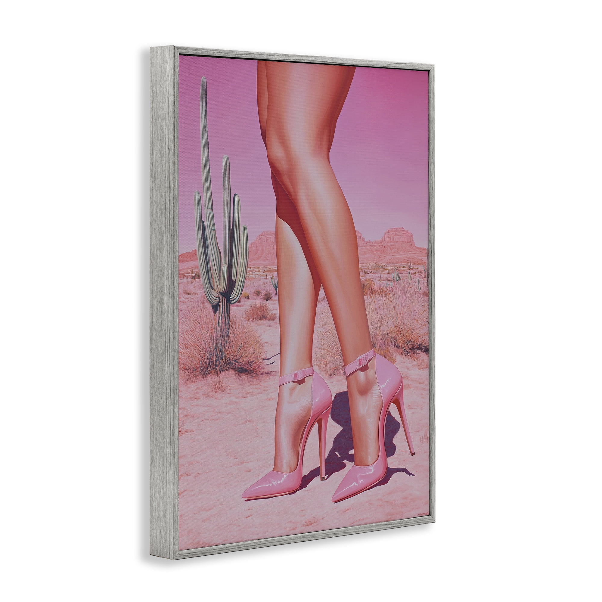 Stupell Industries Desert Heels Cowgirl Gray Framed Giclee Art, design by Heidi Kuntz