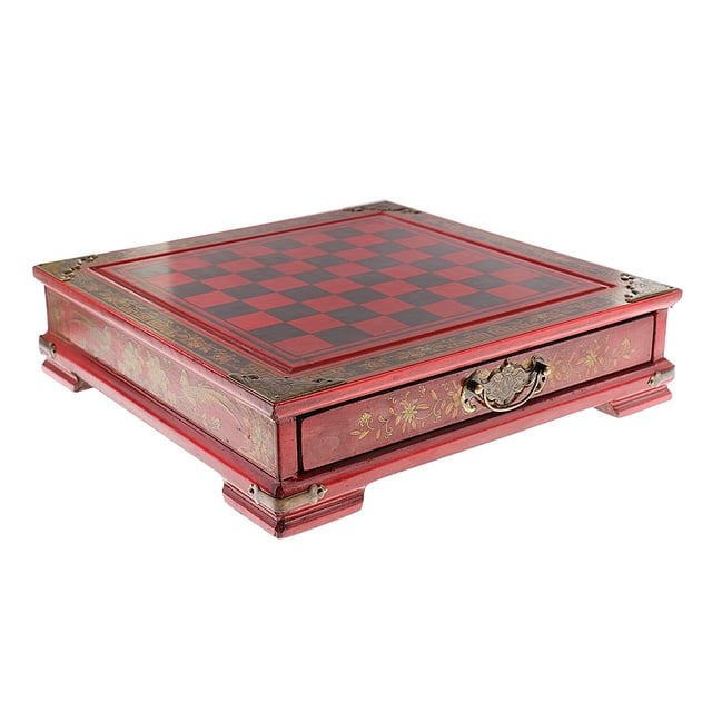 1 Set Chinese Chess Chess Wooden Red Vintage Chess 3.5cm/ 1.37inch Toys