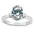 thumbnail image 2 of Star K � 3 Three Stone Oval Genuine Aquamarine Classic Engagement Promise Ring, 2 of 9