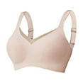 thumbnail image 4 of VISALY Wireless Bras Push Up Braseamless Bra Soft Bra Underwear Thin Breathable Bralettes Lace Bras Full Coverage Bras Lounge Bras for Women Lounge Bras Comfortable Bras Everyday Bras Beige Xl, 4 of 4
