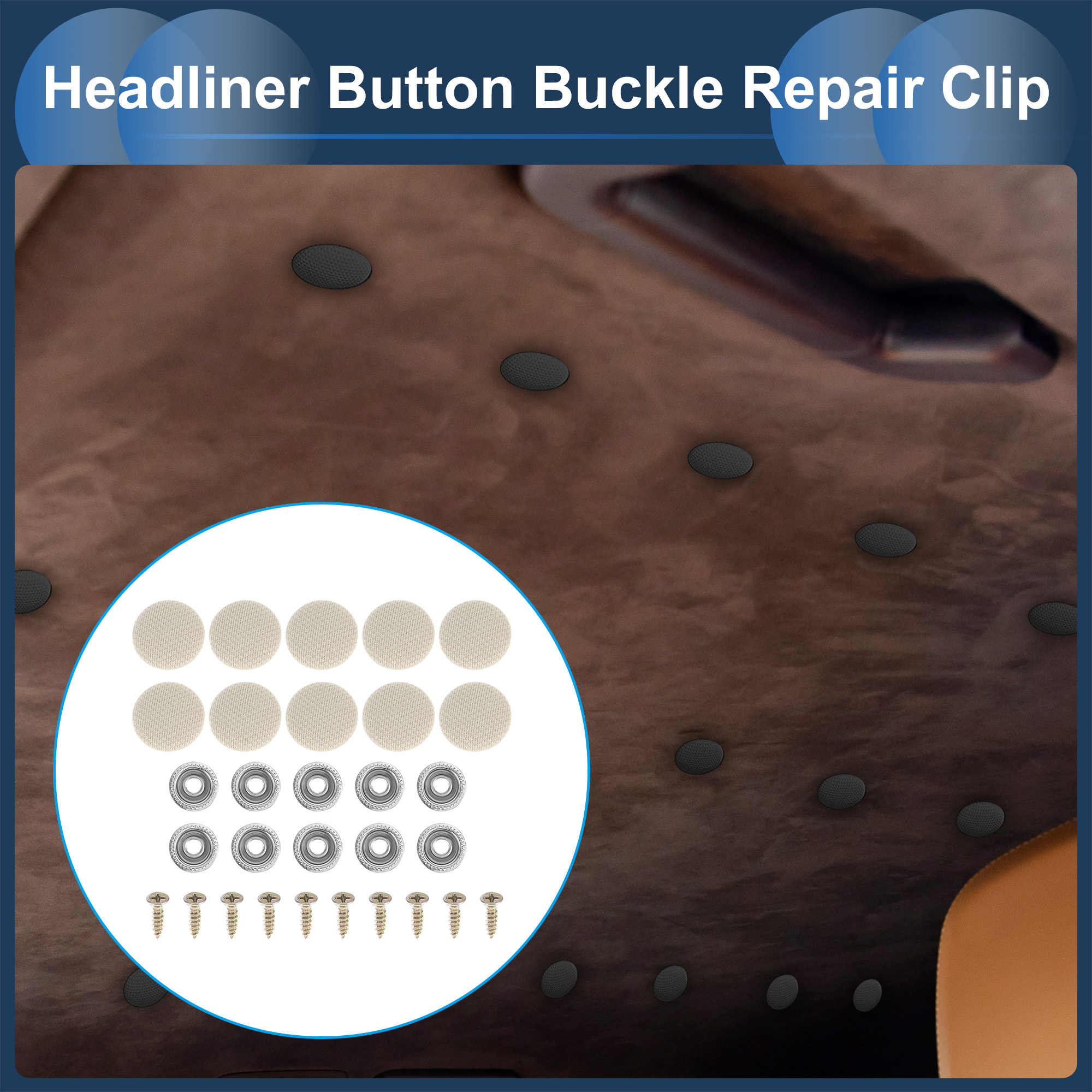 Unique Bargains 10Pcs Headliner Button Buckle Repair Clip for Car Roof Gingham Beige