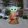 thumbnail image 3 of 3.5 ft. Pre-Lit Inflatable Baby Yoda with Candy Cane, 1 Warm White LED Light, Self Inflates, 3 of 4