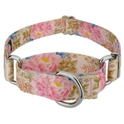 Country Brook Petz Watercolor Peonies Martingale Dog Collar, Large