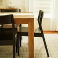thumbnail image 4 of Plank+Beam 72" Modern Solid Wood Dining Table Set, Pecan Wirebrush, + 6 Chairs Black, 4 of 8