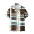 thumbnail image 6 of Awdenio Mens Shirts Casual Plaid Turndown Collar Poket Casual Short Sleeve Buttons Shirt Stretchy, Comfortable Fit for Summer, 6 of 6