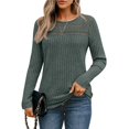 thumbnail image 2 of Camisa de Larga con Encaje para Mujer, Top de Otoño, Moda Elegante, Informal, Tipo Túnica, Suéter, Ropa de . Verde XXL, 2 of 8