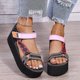 thumbnail image 2 of Women Bulky Platform Slippers Strappy Casual Sandals Ultra-thick Slide Shoes-26Pink42, 2 of 2