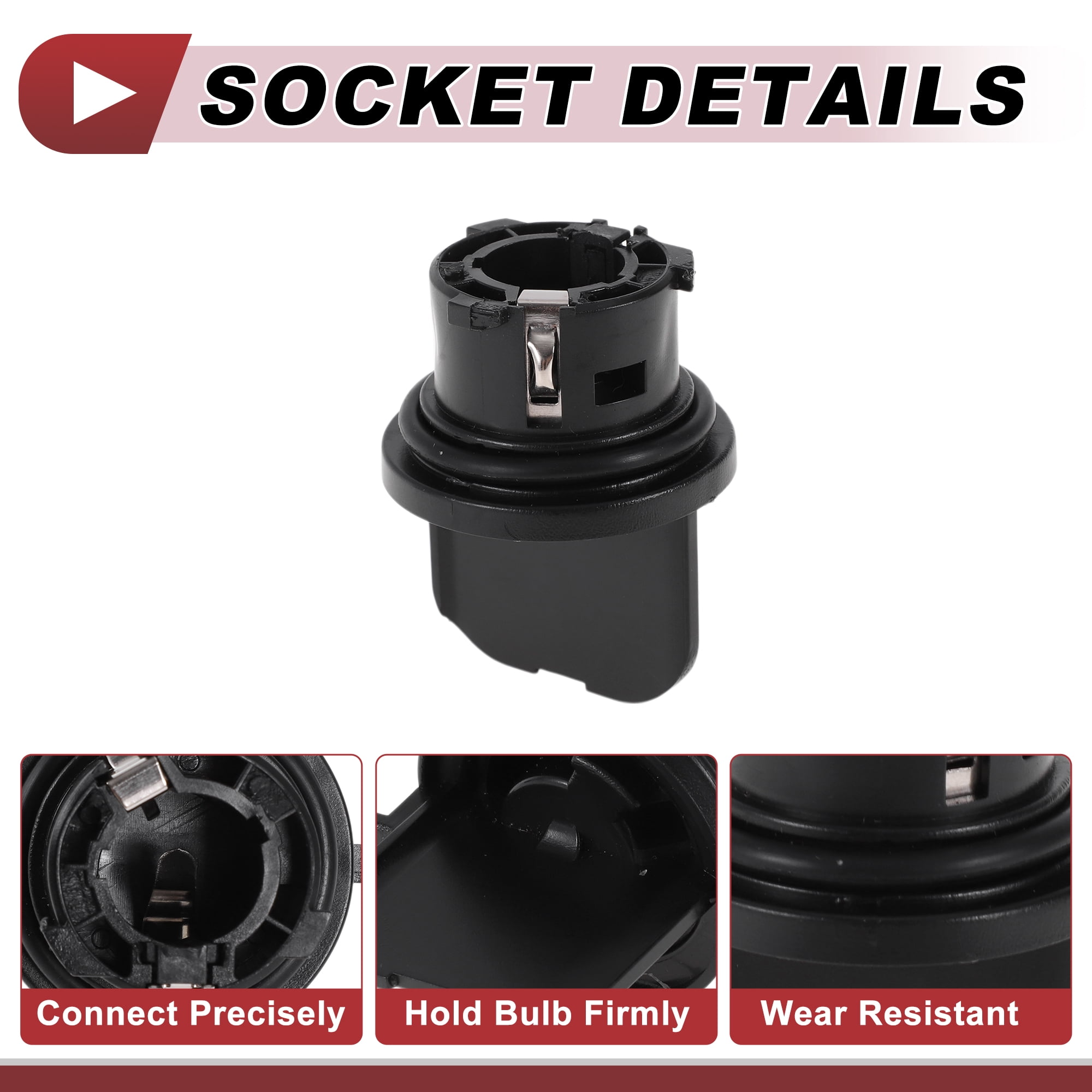 Unique Bargains Front Indicator Light Socket Lamp Bulb Connector 1Pc Black