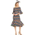 thumbnail image 5 of Sakkas Zarah Women's African Ankara Body-con Off shoulder Mermaid Pocket Dress - 48-Multi - Regular-MidLength, 5 of 5