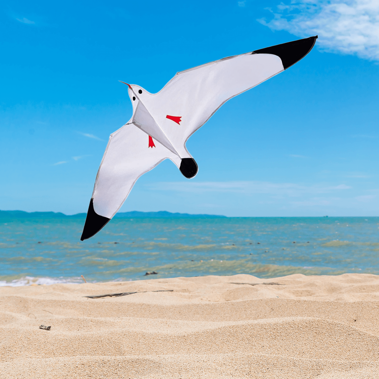 harayaa Seagull Kite Beach Kite Sturdy Easy to Fly Fun Beach Toy and 164ft Kite Line for