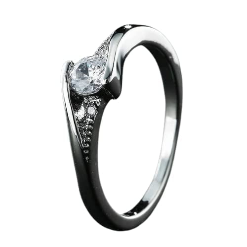 HeartsAndYou 0.5ct Round Cut Moissanite Engagement Ring for Women 18k White Gold Over Silver Solitaire Promise For Women Stylish
