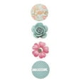thumbnail image 4 of 5Roll 3D Flower & Heart Pattern Roll Stickers Self-Adhesive Paper Gift Tag Stickers for Party Decorative Presents Mixed Color 6.3x2.85cm DIY, 4 of 6