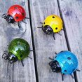 thumbnail image 4 of Mini Metal Ladybug Beetle Fence Hanger Wall Hanging Sculpture Patio Garden Decor for Home Outdoor Statue Figurine 4pcs, 4 of 5