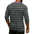thumbnail image 6 of Hearthz Summer Henley Shirts for Men Striped Raglan 3/4 Sleeve Jersey Baseball T-Shirts Sport Athletic Big and Tall Cotton T Shirts for Men, 6 of 8