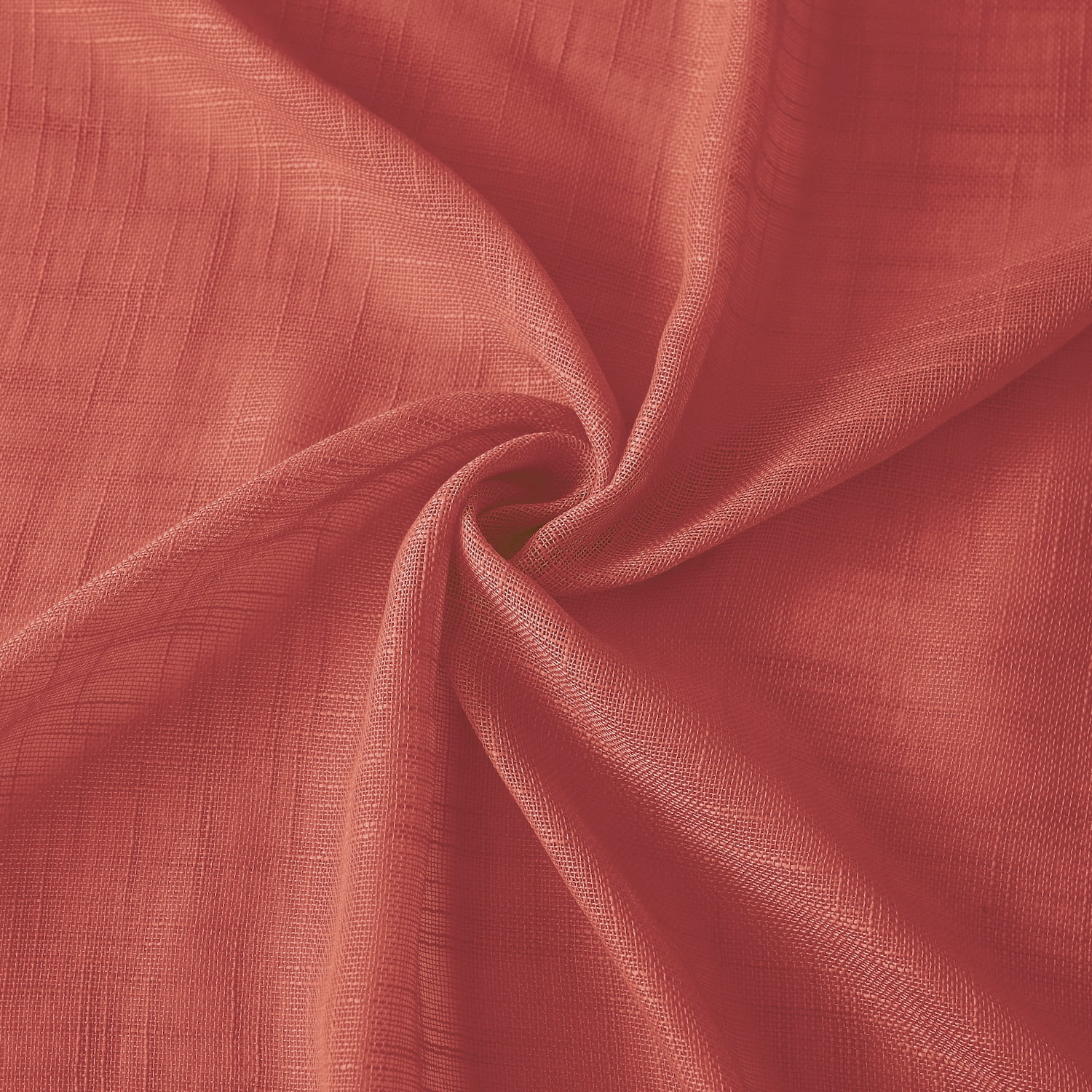 Dainty Home Hannah Solid Design Linen Look Criss-Cross Designed Linen Textured Light FilteringGrommet Panel Pair 76" x 96'' In Shrimp