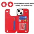 thumbnail image 5 of Nalacover Case for iPhone 14 Plus Card Holder Wallet Case, RFID Blocking Luxury PU Leather Fashion Back Flip Cover with Kickstand Magnetic Buttons Shockproof Case for iPhone 14 Plus, Red, 5 of 7