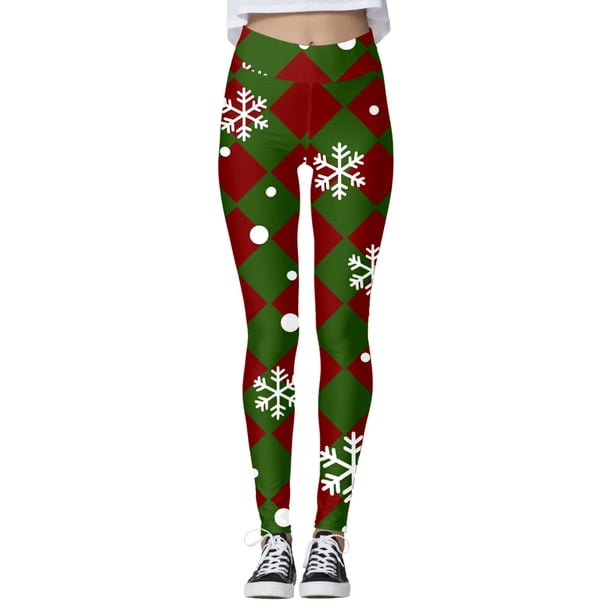 Leggings de cintura alta de Impresión digital 3D Navidad Gibobby para Yoga Correr Gimnasio S