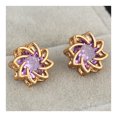 thumbnail image 2 of Boucles d'Oreilles en Zircon Autrichien Galvanisé en Or 18K Violet, 2 of 4