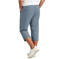 thumbnail image 4 of CHUMUD Men's Cotton Shorts Relaxed Fit Loose Drawstring Elastic Waist Baggy Capris Summer Casual with Pockets Outdoor, 4 of 6