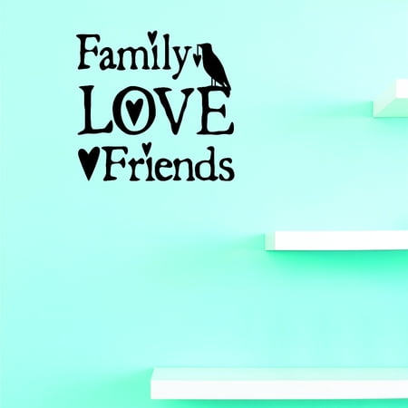 Do It Yourself Wall Decal Sticker Family Love Friends Design Living Room Decor Art 18×18