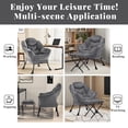thumbnail image 4 of SAETSFEG Lazy Chair with Ottoman, Comfy Accent Lounge Chair with Side Pocket, Modern Reading Armchair with Footrest, Upholstered Sofa Chair for Small Spaces, Bedroom, Living Room, Dorm, Darkgrey, 4 of 9