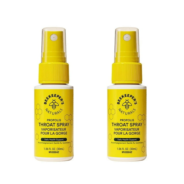 Spray para la garganta con prop�leo Beekeeper's Naturals - 85 mg de extracto de prop�leo de abeja - Refuerzo inmunitario natural, alivio del dolor de