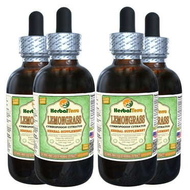 Lemongrass (Cymbopogon Citratus) Glycerite, Organic Dried Stalk Alcohol-FREE Liquid Extract (Herbal Terra, USA) 4x4 oz
