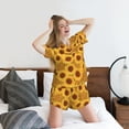 thumbnail image 5 of Goofa Yellow Leopard Print Sunflower for Womens Cotton 2 Piece Pajamas Set Classic Short Sleeve Pjs Set Soft Button Down Sleepwear Loungewear-Medium, 5 of 7