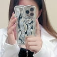 thumbnail image 2 of Compatible with iPhone Case for Women/Girls, Cute Electroplated Silver 3D Stone Curly Texture Ripple Wave Anti-Scratch Shockproof Fall Protection Phone Case for iPhone 13 Pro Max, Silver, 2 of 10