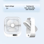 Desktop Fan Air Circulator, Illuminated Cooling Ventilador, Triple-speed Rotatable Fan, Quiet Rechargeable Multifunctional Device for Home Office Bedroom Camping Travel Indoor Use