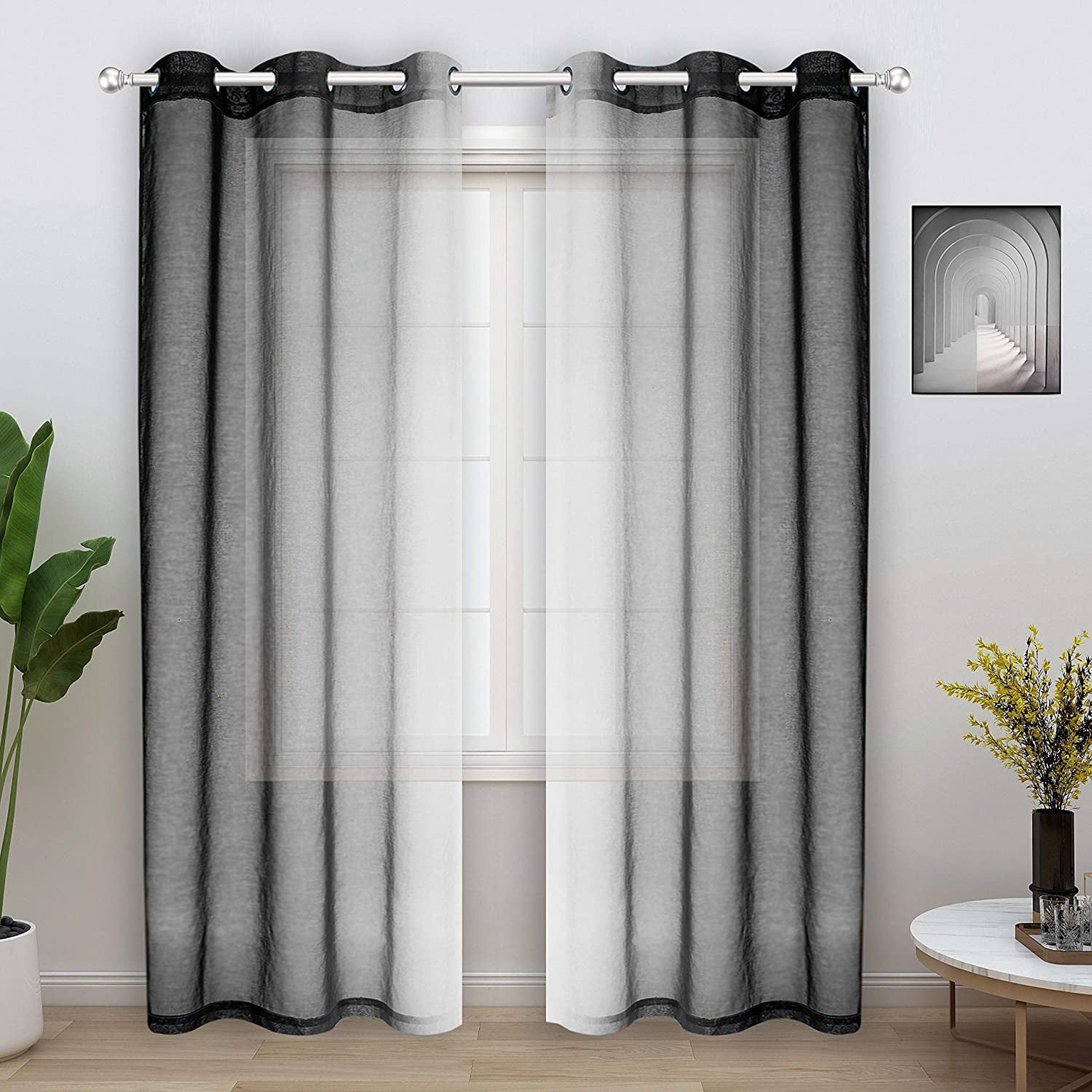 BYSURE Beige Blackout Curtains Wide 42 x 63 inches Long Room Darkening Curtains Drapes Thermal Insulated Grommet Curtains for Bedroom Curtains Set of 2 Panels