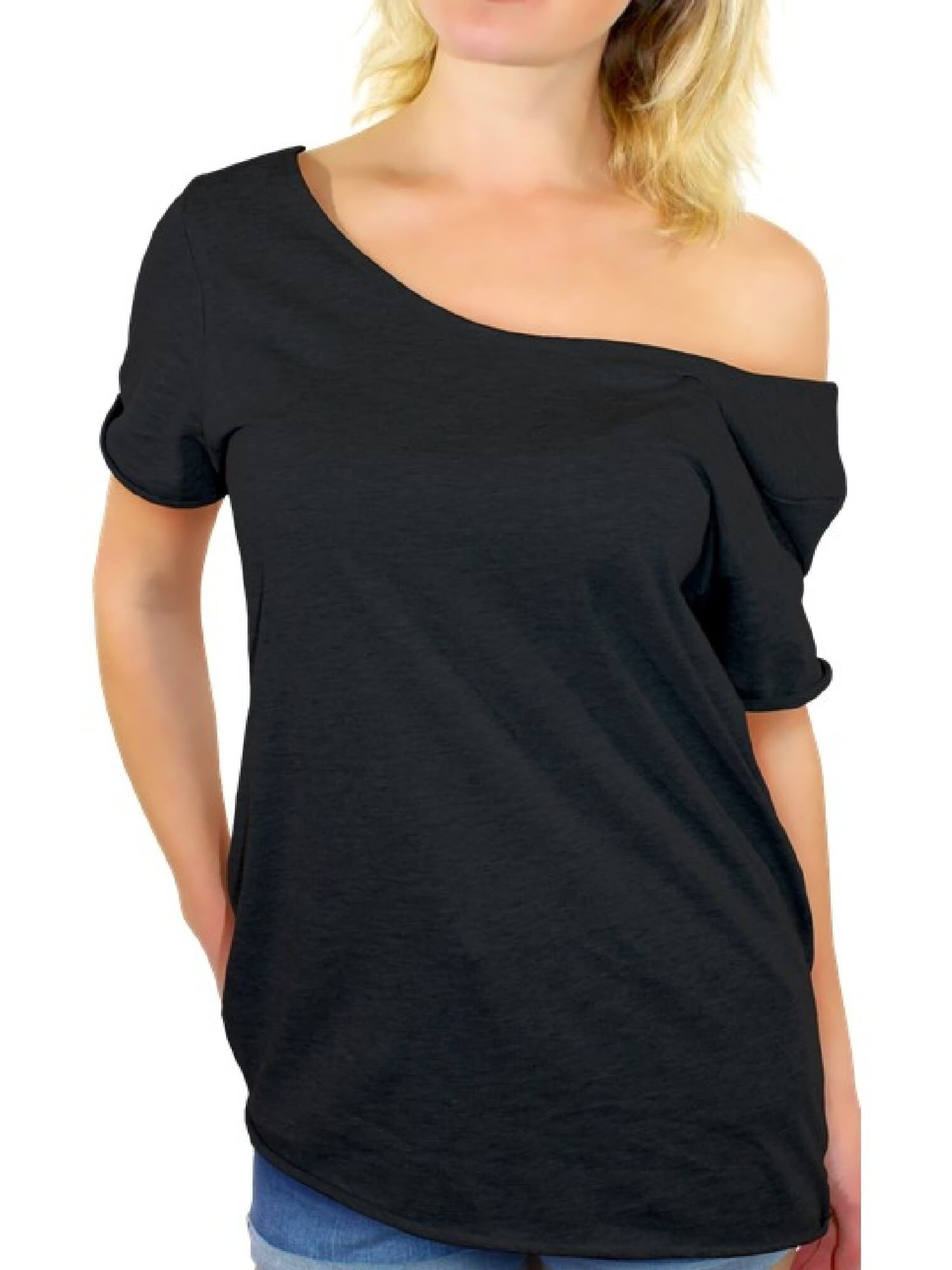 black off the shoulder top walmart