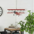 thumbnail image 3 of DecMode Vitange Metal Hanging Red Airplane Wall Décor, 28"W x 11"H, 3 of 11