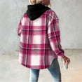 thumbnail image 4 of KIHOUT Womens Thick Casual Jacket Plaid Long Sleeve Fleece Lined Hooded Jackets Button Down Warm Coat, 4 of 6