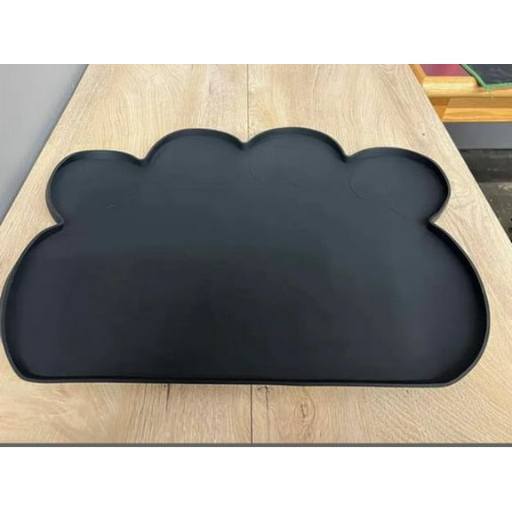 Paw Shaped Silicone Pet Mat, Black