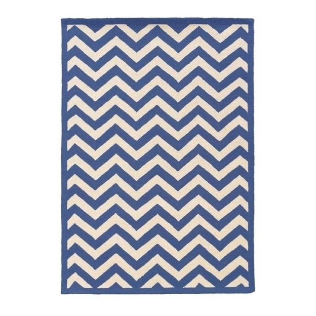 Hawthorne Collection 1'10" x 2'10" Hand Hooked Chevron Wool Rug