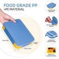 thumbnail image 2 of Lonchera para niños con compartimentos, lonchera de 1330 ml para niños, caja de refrigerio a prueba de fugas con 6 compartimentos, cubiertos aptos para microondas (azul/amarillo), 2 of 5