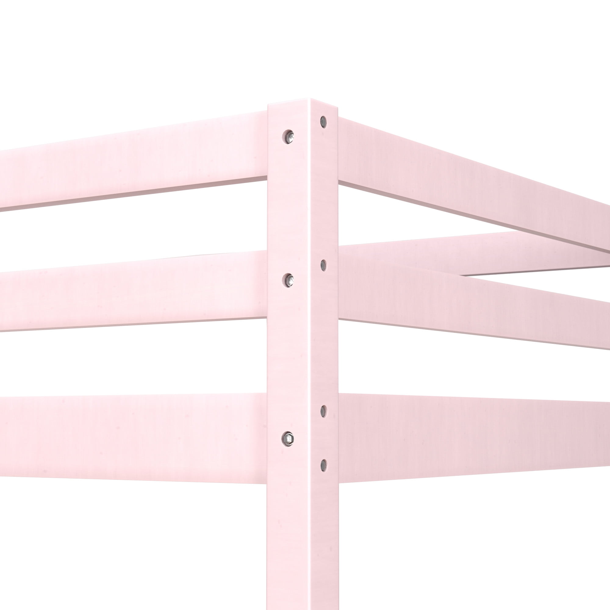 Hillsdale Caspian Wood Study Twin Loft Bed with Desk, Pink