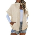 thumbnail image 3 of Quilted Jackets for Women Casual Short Sleeve Zip Up Warm Vests Color L, 3 of 10