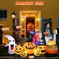 thumbnail image 6 of Bilivry 8ft Long Halloween Inflatable Outdoor Decoration, Inflatable Pumpkin with Witch Hat Black Cat and Ghost Built-in LED Light for Halloween Party Yard Garden Lawn Outdoor Decoration, 6 of 12