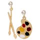 thumbnail image 1 of 1 Pair of Women Drop Earrings Artist Paint Palette Paint Brush Earrings Funny Dangle Earrings, 1 of 3