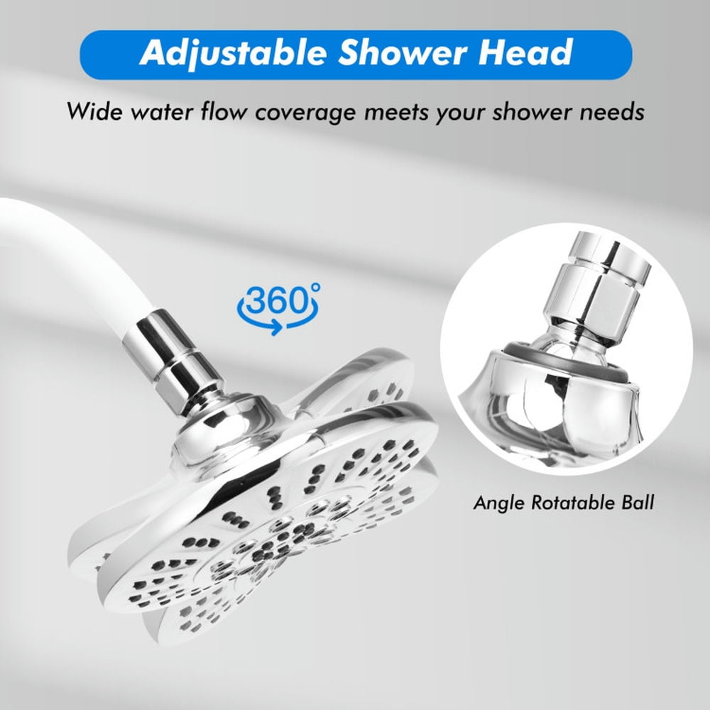 Finihen Shower Head, Switchable Shower Head Combo, High Pressure Combo Handheld Shower Head, White Finihen Shower Head, Switchable Shower Head Combo, High Pressure Combo Handheld Shower Head, White